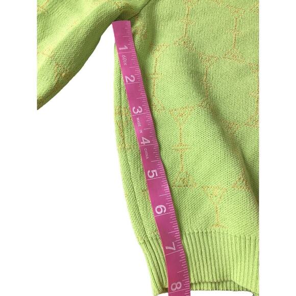 Retrofete Sweater Shorts Metallic Geometric Print  Pull On Green NWT Size XS - Picture 9 of 10